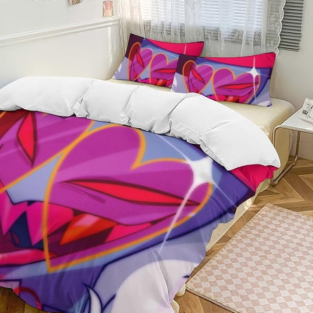 Juego de ropa de cama de microfibra con funda nórdica de plumón de Hazbin Hotel,