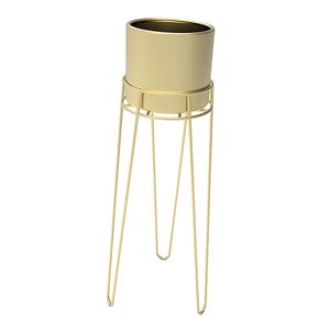 Magideal - Macetero De Metal Con Soporte, Centros De Mesa, Jarrones De Mesa Decorativos, Soportes De Metal, Macetero De Mediados De Siglo Para Decoración De Mesa Dorado