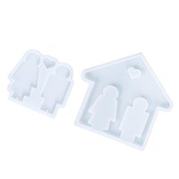 Magideal - Key Hanger Resin / Silicone Key Holder Gift Couples Keychains / For Diy Craft Making Wedding Party Entryway Decoration Key Organizer