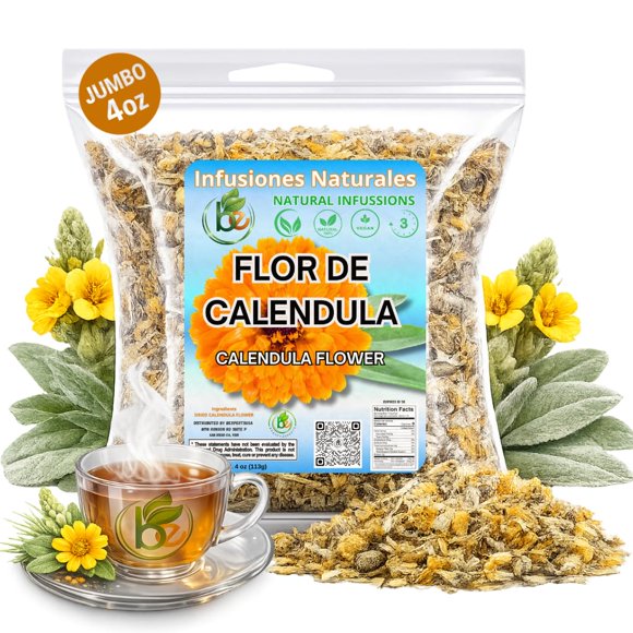 Té de hierbas B-Experts de caléndula 113 g, hoja suelta, natural