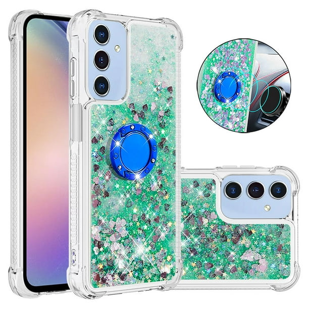 Funda Para Samsung Galaxy A26 Con Brillo Líquido, Protección Completa Y Soporte De Anillo Giratorio