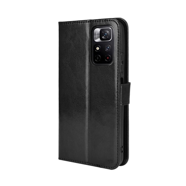 Funda tipo libro para Xiaomi Poco M4 Pro, cartera todo‑en‑uno, funda multifuncional con tarjetero y correa de muñeca desmontable