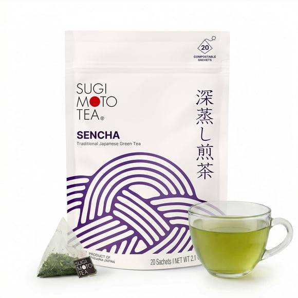 Té SUGIMOTO TEA Sencha Fukamushi Bolsitas de Té Verde 20 unidades