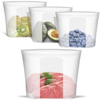 Bolsas De Almacenamiento De Alimentos Annaklin De Silicona Reutilizables, 1 Litro, Paquete De 4