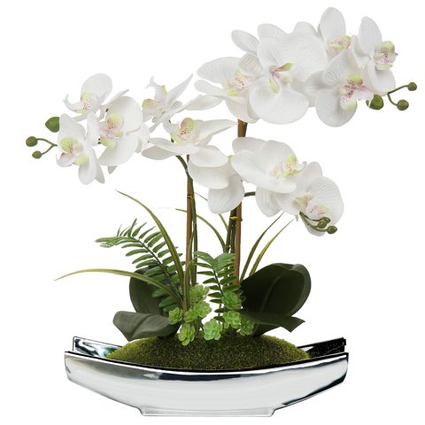 Flores Artificiales Briful Orquídeas Blancas Phalaenopsis X15
