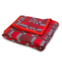 Sueño Blanco - Frazada A Cuadros 1,5 Roja Lineas Celestes