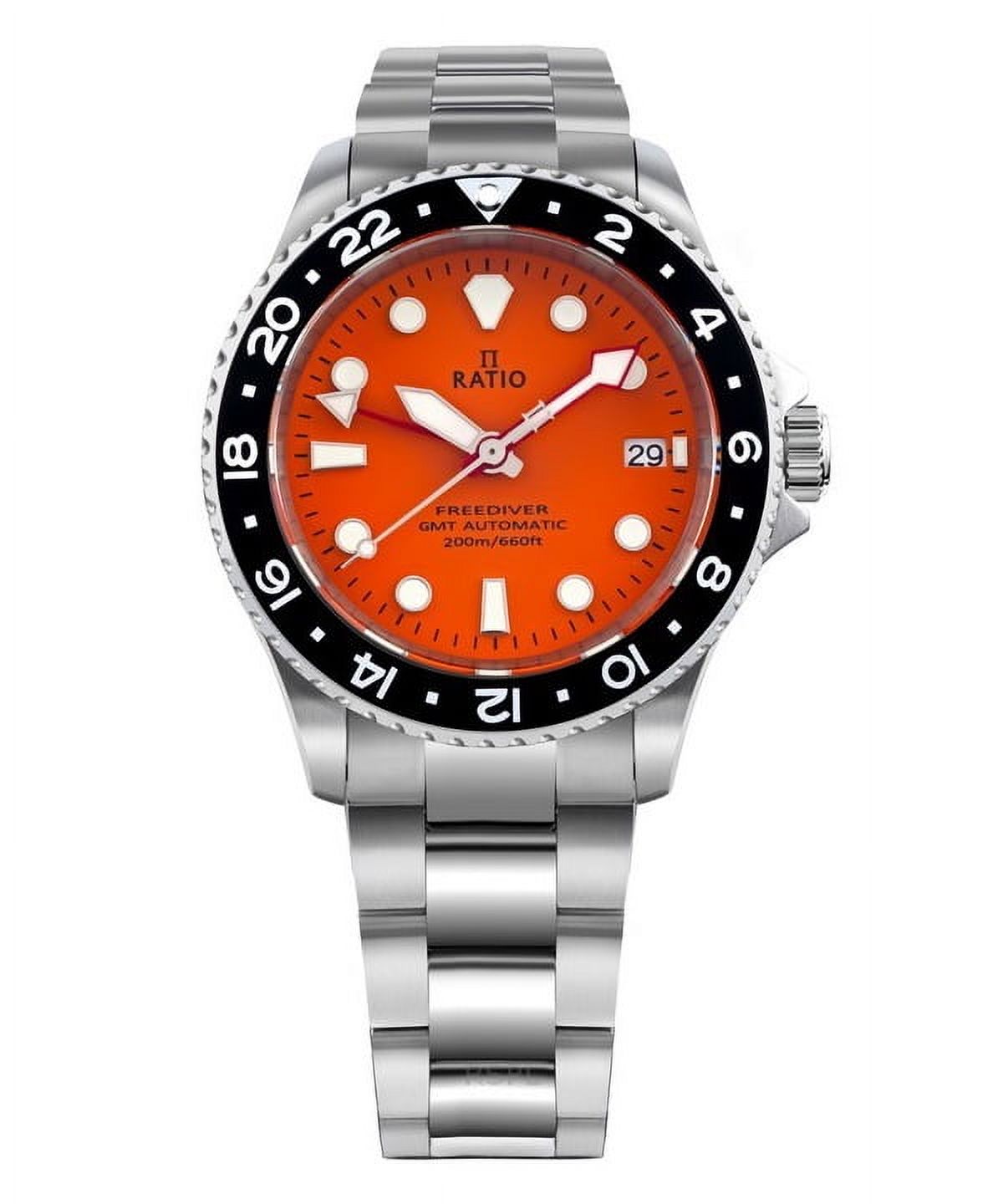 RATIO FreeDiver Orologio Subacqueo Automatico Uomo - Vetro Zaffiro GMT 40mm - 200m Impermeabile