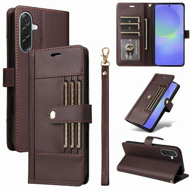 FOXDOCK Funda tipo Cartera para Samsung Galaxy A36 – Cubierta de Cuero PU con Múltiples Ranuras, Bolsillo para Efectivo y Correa de Muñeca