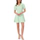 thumbnail image 1 of INSPIRE CHIC Vestido Mini de los Años 60 con Cuadros Vichy, Cuello Peter Pan con Volantes para Mujer, Talla XL, Verde y Blanco, 1 of 6