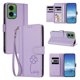 thumbnail image 2 of Funda Cartera Trébol para Motorola Moto G35 5G con Ranuras Tarjetas y Carga Inalámbrica Morado claro, 2 of 6