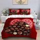 thumbnail image 1 of 3pcs Heart-Shaped Chocolate Gift Box Print Polyester Bedding Set All-Season Use, 1 of 1