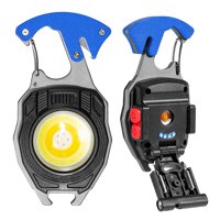 Xusx111 - Llavero De Trabajo Luz Llavero Linternas, 7 Modos De Iluminación, 1600 Lúmenes, Luz De Trabajo Recargable Cob Con Encendedor Eléctrico, Cortador De Cinturón De Seguridad, Destornillador, Sil