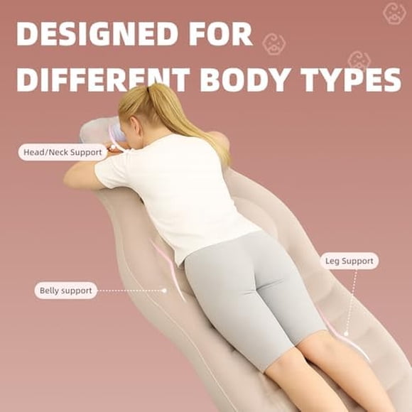 Almohada Embarazo Inflable AJOFIEK Agujero Abdominal Gris