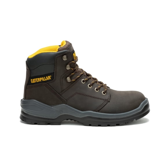 Bota industrial CAT Striver con punta de acero para hombre, color marrón, talla 7
