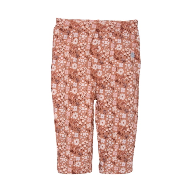 Calza Bebé Niña Estampado Floral Ocre