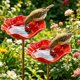 thumbnail image 1 of Estacas jardín flor metal hechas mano 4 uds baño pájaros estación riego abejas jardín, 1 of 7
