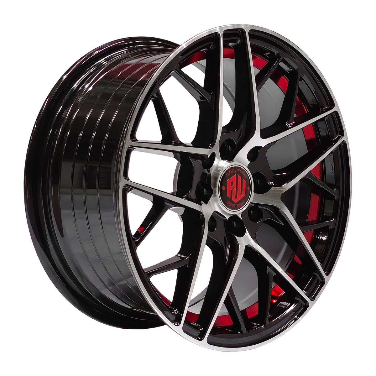 Pw Motor Sport - Set 4 Llantas 15X7 4X100/4X114 Et35 Hurracan Bm-Uc-Red