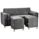 thumbnail image 4 of Sofá Vivo 3 Cuerpos Más 2 Pouf Felpa Gris, 4 of 5