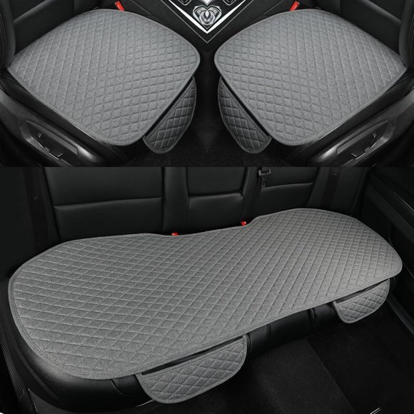 Fundas de Asiento West Llama de Lino, 3 Piezas, Universales, Gris
