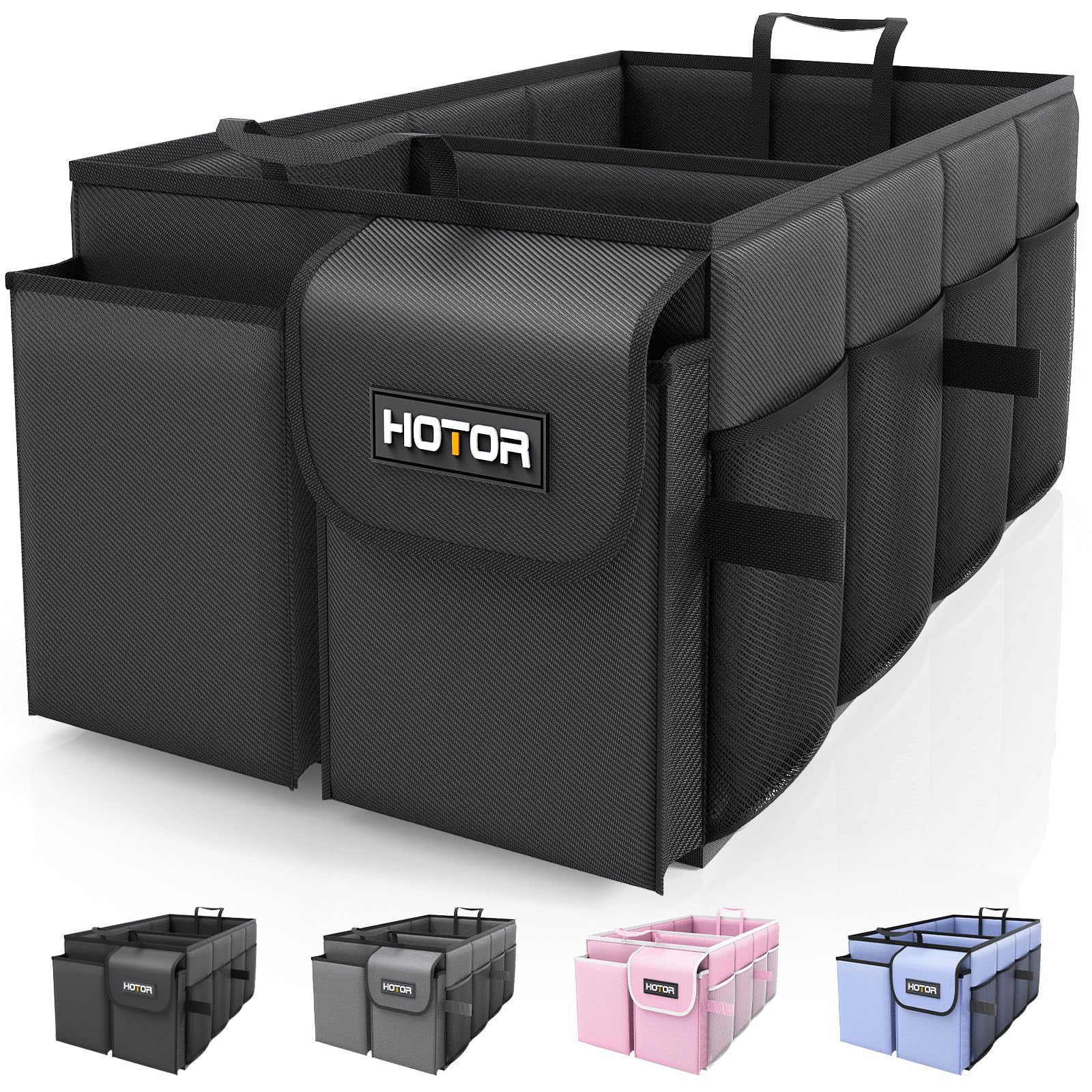 Organizador Plegable Para Baúl De Auto Hotor 54x32x27 Cm 2 Compartimentos