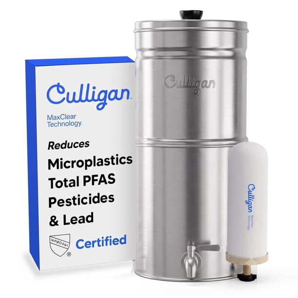Filtro de Agua por Gravedad Culligan MaxClear - Reduce Microplásticos, Plomo y PFAS Totales