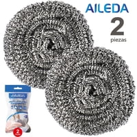 Set 2 Virutilla Aileda Esponja De Acero Para Olla Y Cocina
