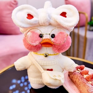 Veatool - Juguete De Peluche De Pato, 30Cm, Patito De Peluche Con Vestido De Lente Y Accesorios, Juguete De Peluche De Pato Para Niños Y Niñas, Juguetes De Peluche Diy Abrazables