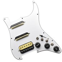 Magideal - Reemplazo De Pastilla De Guitarra Robusto Fácil Instalación Cargado Precableado Pickup Pickguard Práctico Blanco Durable Para Piezas De Guitarra , Con Interruptor