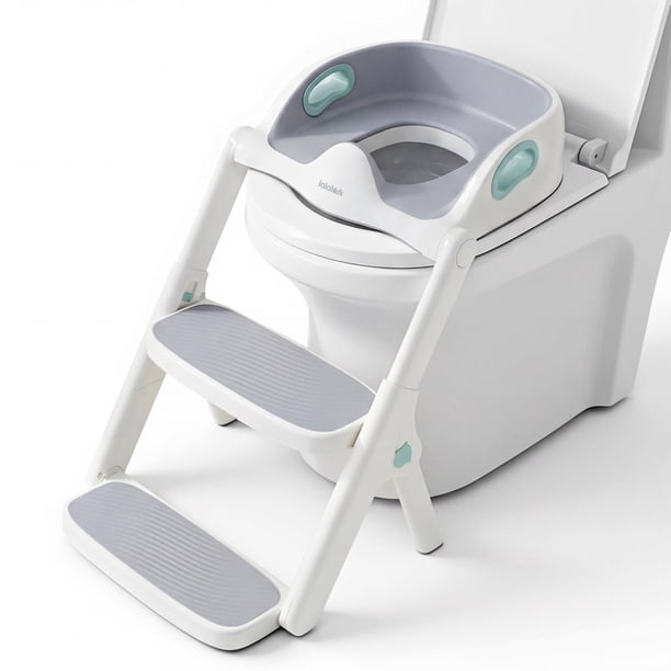 Asiento de entrenamiento para ir al baño Lalalark 2 en 1 para niños pequeños, color verde