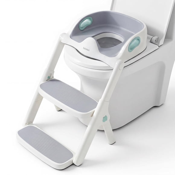 Asiento de entrenamiento para ir al baño Lalalark 2 en 1 para niños pequeños, color verde