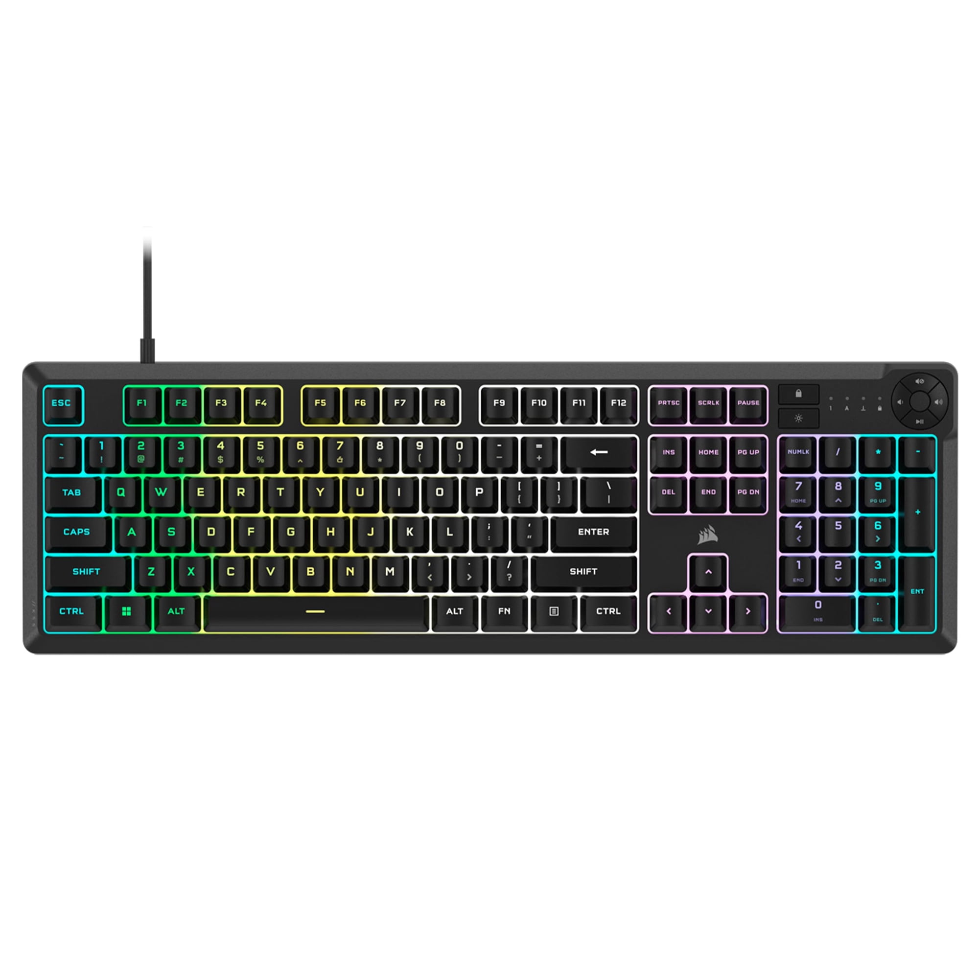 Teclado Gaming Corsair K55 Core Rgb Membrana Cableado Gris