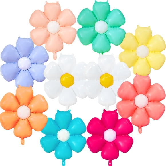Globos EUVBOKW Margarita 30 cm Pack de 10 Colores Vivos