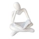 thumbnail image 1 of Estatua de pensador abstracto de estilo nórdico, colección de adornos de estante de arte de mesa, escultura de resina, figurita humana para decoración Blanco, 1 of 5