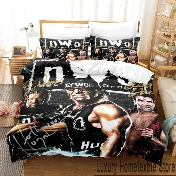 The Best of WWE Best of nWo Bedding Set Boys Girls Size Duvet Cover Pillowcase Bed boys Adult Bed Sheets