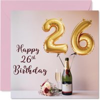 Tarjeta De Cumpleaños Stuff4 Globos Y Burbujas Para 26 Cumpleaños, 14,5 Cm