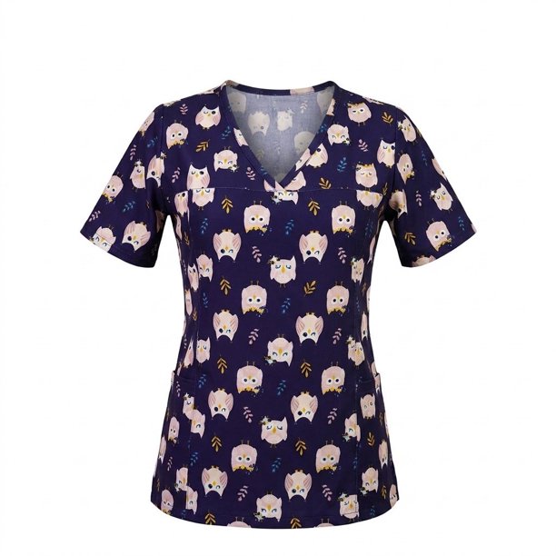 Delantal Mujer Ripholia 2519 tela elasticada estampada Búho