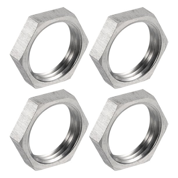 4 piezas de contratuerca hexagonal para ajuste de tuberías, tuerca hexagonal de acero inoxidable 304 NPT 1/2" rosca hembra para plomería fija