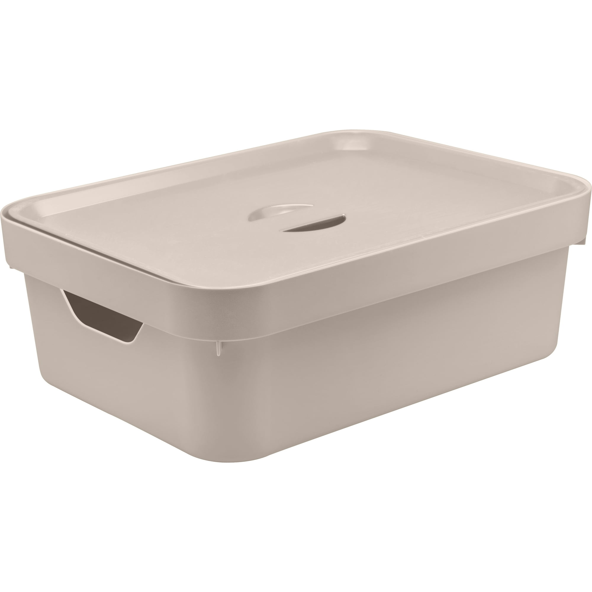 Ou - Caja Cube M Con Tapa Beige