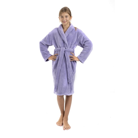 Mantón polar de microfibra para niños Robe BC BARE COTTON, color lavanda