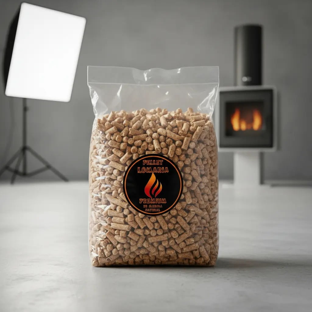 Pellet Madera Lomaria 15kg Calefacción Estufa Invierno