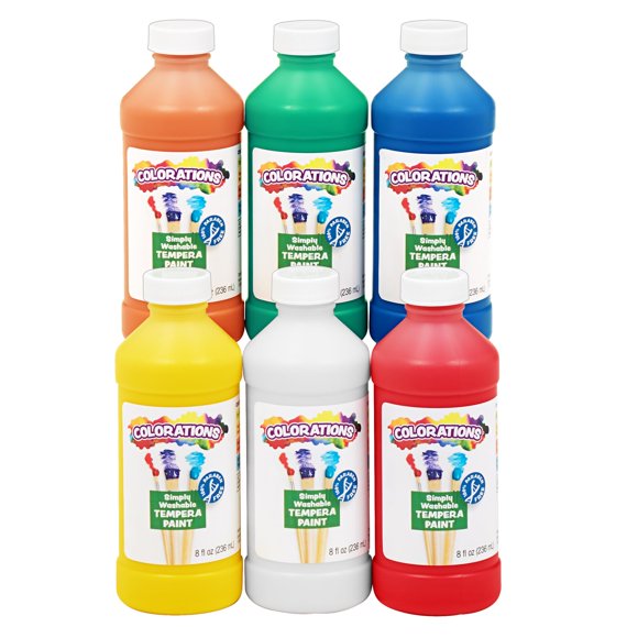 Set de 6 colores primarios de pintura al temple, 240 ml