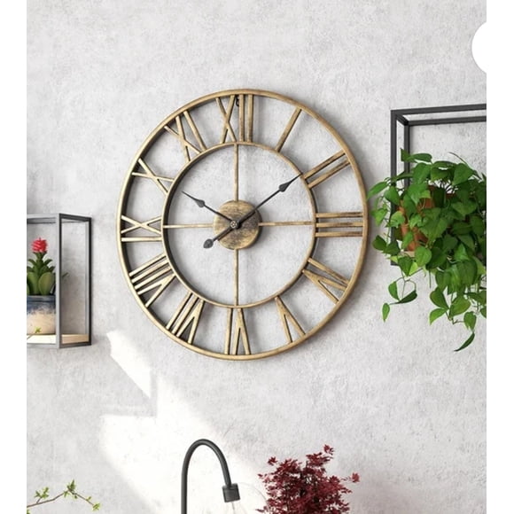 RELOJ MURAL CLASICO HIERRO FORJADO 60 CM COLOR BRONCE ENVEJECIDO