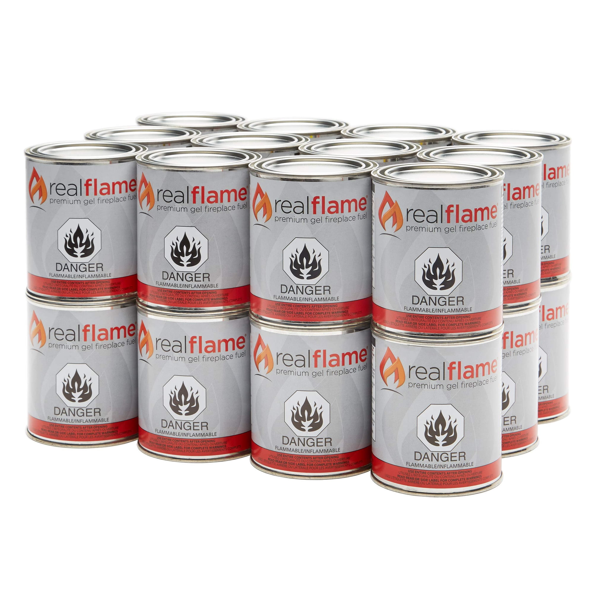 Latas De Combustible En Gel Real Flame, Llama Real, Paquete De 24, 370 Ml, Interior Y Exterior