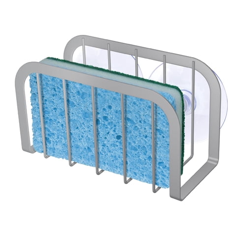 Soporte De Esponja Shfks Para Organizador De Fregaderos De Cocina, Plateado