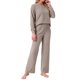 thumbnail image 2 of INSPIRE CHIC Conjuntos de pijamas de punto acanalado para mujer 2 piezas, parte superior de manga larga y pantalones, ropa de dormir, pijamas, ropa de estar en casa M Camel, 2 of 5
