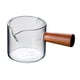 thumbnail image 5 of Taza Medidora Transparente De Doble Ca?o Con Mango De Madera Para Barra De Leche Barista A, 5 of 5