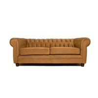 Barra Design - Sofá Chesterfield 3C Felpa Canela
