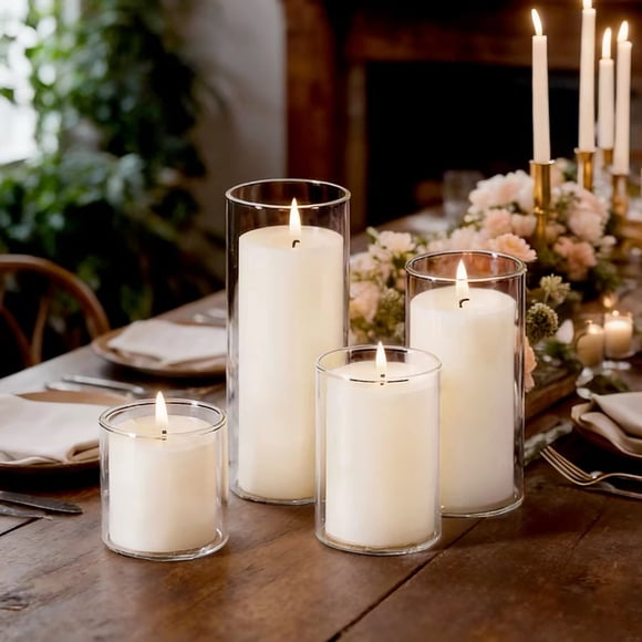 8PCS 4*5cm Velas ambientales aroma jazmín Blanco puro perfecta para bodas veladas fiestas hogar
