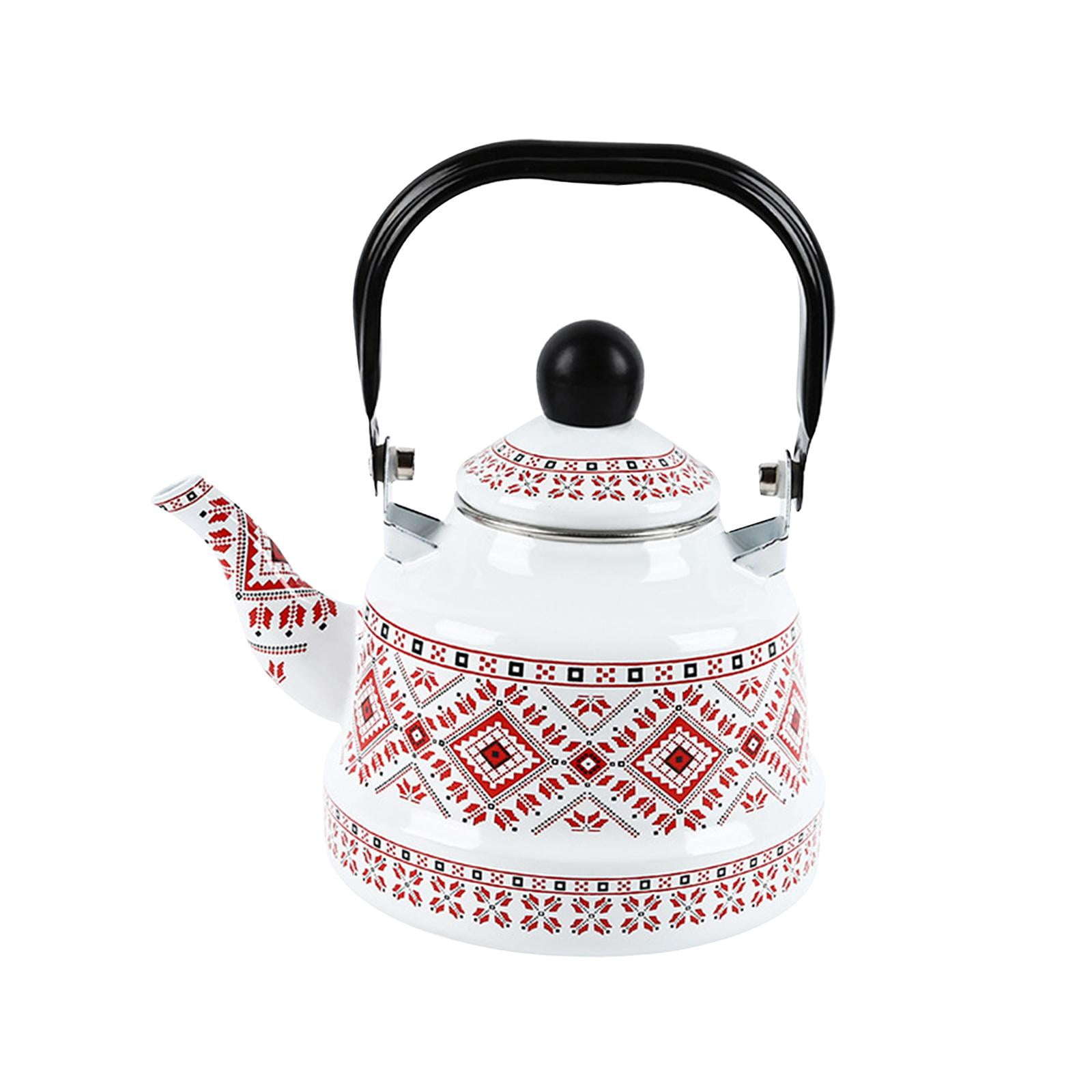 Uucntr - Hervidor De Té Esmaltado, Vajilla, Tetera, Hervidor De Agua Para Cocina, Picnic, Camping, Blanco