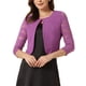 thumbnail image 1 of INSPIRE CHIC Día de San Valentín Top de Encaje Floral para Mujer con Mangas 3/4 Abierto al Frente para Oficina Cardigan Formal Bolero M Púrpura, 1 of 6